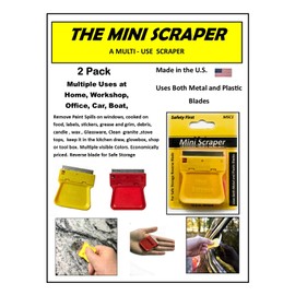 Mini Scrapers With Metal Blade Carded 2 Pack U.S. Made