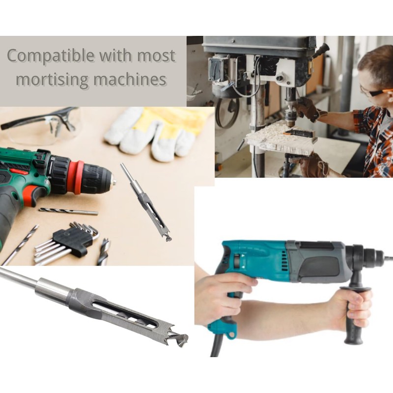 Square Hole Drill Bit 1 Inch, High-Carbon Steel Square Hole