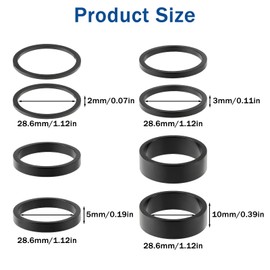 EupHHonycs 8 PCS Bicycle Headset Spacer, 4 Sizes Aluminum Alloy Headset Stem Spacer, Bike Stem Spacers Fit 1-1/8 Inch Stem Mountain Bike Road Bikes Handlebar (10mm 5mm 3mm 2mm)