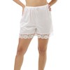 Underworks Pettipants Nylon Culotte Slip Split Skirt 4-Inch Inseam Medium-White