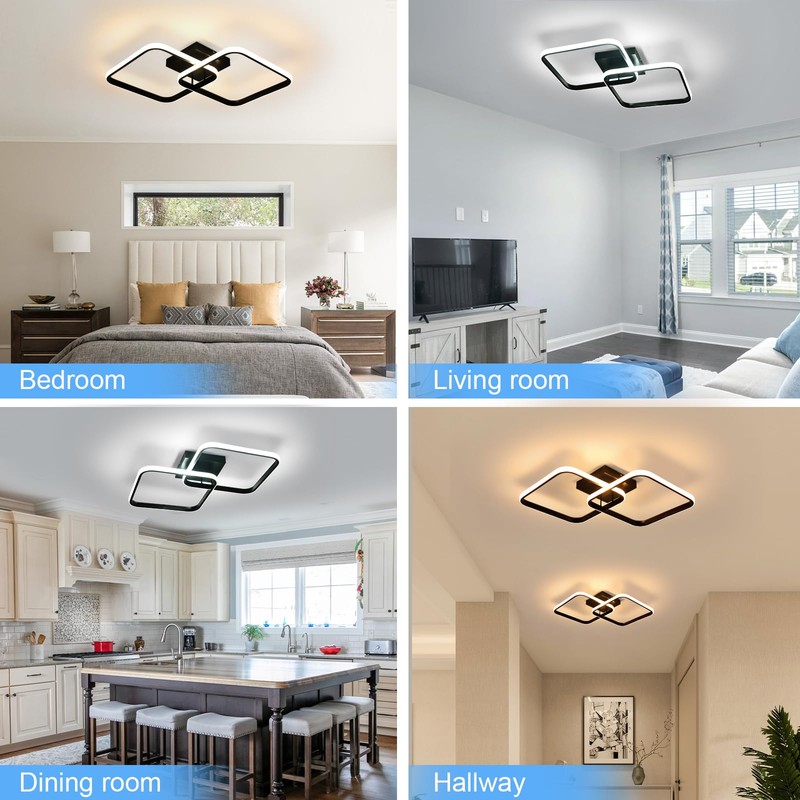 DELIPOP Modern Ceiling Light, 40W Sqaure LED Ceiling 3000k/4500k/6500k 3
