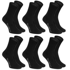 Rainbow Socks - Women's Men's Classic Colourful Cotton Socks, 6 x Black