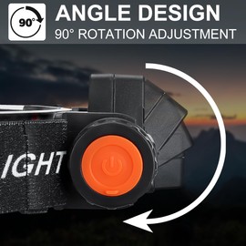 Skywolfeye Rechargeable Headlamp Super Bright LED Head Torch,Adjustable Beam,Lightweight Head Lamp,Waterproof Headlight,Bike Light Flashlight for Running Camping Cycling Outdoor Adults Kids (4 Pack)