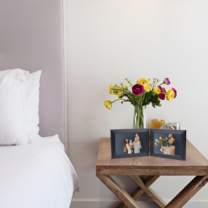 Giftgarden 4x6 Double Picture Frame with Real Glass Display Horizontal