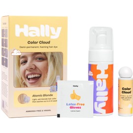HALLY Color Cloud - Foaming Semi-Permanent Hair Dye Kit, Mess-Free Color Application, Gentle Formula Keeps Hair Nourished for Vibrant Long-Lasting Results up to 4-6 Weeks or 25 Washes - Atomic Blonde