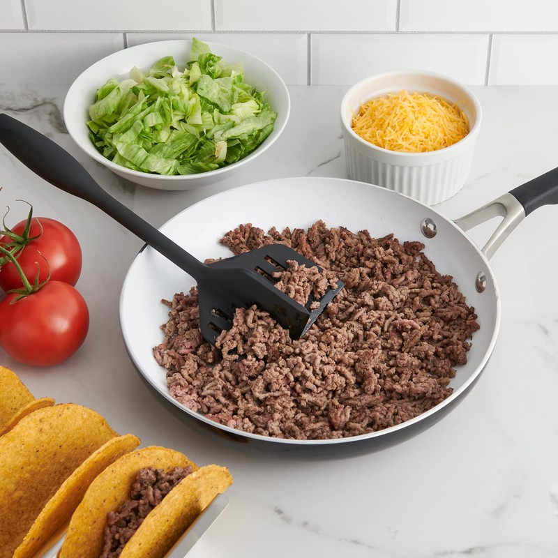 HIC Kitchen Ground Meat Chopper and Turner, High-Heat Nylon