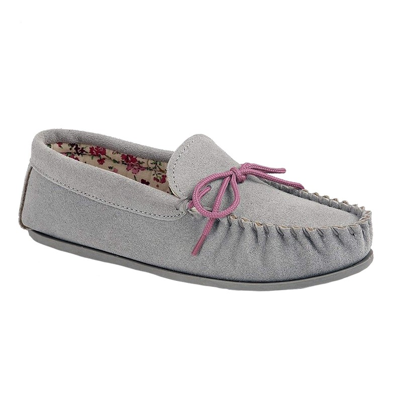 Mokkers Lily Ladies Suede Moccasin Slippers Pink UK 5