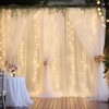 Shillance 30ft x 10ft White Backdrop Curtain with Lights for