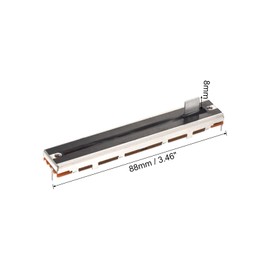sourcing map Straight Double Linear Slide Potentiometer 8 Pin B10K 88mm(L) 60mm Travel 8x8mm Handle Fader Variable Resistors Mixer Electronic Potentiometer for Dimming Tuning