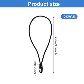 Heavy Duty Bungee Cords with Hooks, 25 PCS Small Bungee Cords, Bungee Straps, Heavy Duty Bungee Straps, for Outdoor Camping, Tarps, Tents, Hiking, Hunting, Trucks and Boats