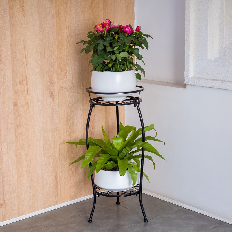 FaithLand 2 Pack Metal Plant Stands, Tall Planter Holder Indoor