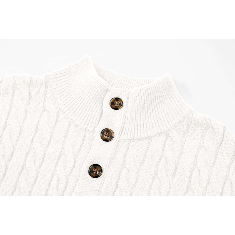 JMIERR Mens Cable Knit Pullover Sweater Heavyweight Loose fit Casual