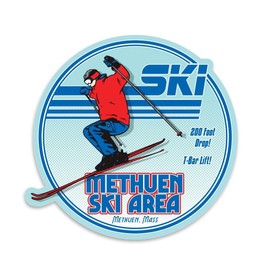 RetroPlanet Vinyl Sticker: Ski Spicket Hill, Massachusetts, Vintage New England Souvenir