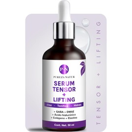 PUREZANATUR Suero facial Efecto Tensor Lifting con Gaba Y DMAE + Acido hialurónico, colágeno y elastina | Serum hidratante que aporta elasticidad 50ml (50ml)