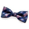 Retreez Plaid Check Patterns Woven Microfiber Pre-tied Bow Tie (Width: