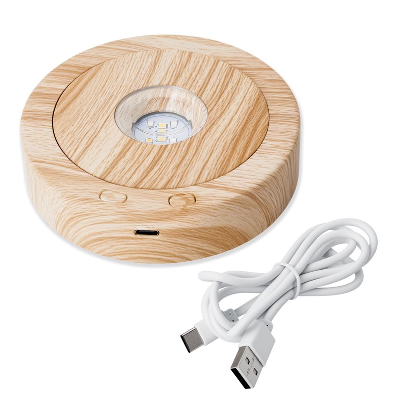 ZEERSHEE Light Base for Glass Art 4.5" Rotating Display LED