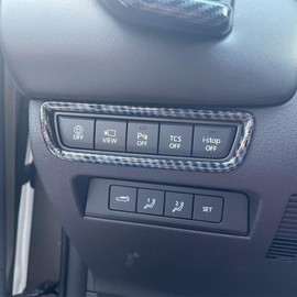 ZiWen Carbon Fiber Print Interior Air Vent Outlet Left Console Trunk Switch Cover Trims for Mazda CX50 CX-50 2023 2024 (Left Console Carbon Fiber Print)