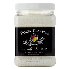 Polly Plastics Moldable Plastic Pellets. 22 oz. EZ Grip Jar. Bonus Idea Booklet Included