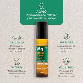 Wintergreen Roll Dolor Cabeza Músculos Descongestión Aceites Esenciales Puros Menta Eucalipto Alcanfor Alivio Natural Inmediato Aromaterapia Mexicana