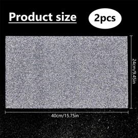 BEUNITONE 2 Rolls Bling Rhinestone Self-Adhesive Sticker Sliver DIY Glitter Crystal Gem Stickers Diamond Sticker Rhinestone Tape for Clothes Ribbon for DIY Home Car Arts Craft 15.7''* 7.8''