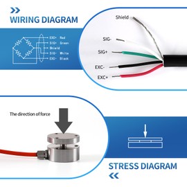 Mini Load Cell Sensor Tension and Compression Force Weight Pressure Sensor,Bellows Type for Scale,Accuracy 0.2% Diameter φ25 mm for Small Space Range (0-2000KG)