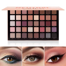 40 Colors Shimmer Smokey Eye Shadow Palette Matte Glitter Super Pigment Makeup Eye Shade Powder Blendable Contour Eye Shadow Everyday Neutral Natural Eye Makeup Beginner Cosmetics
