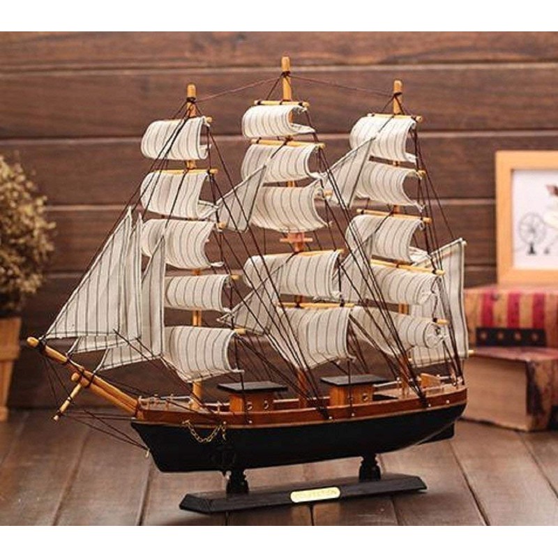 Southanshop Sailboat Model Handmade Finished Pirate Ship Interior Decoration (11.8