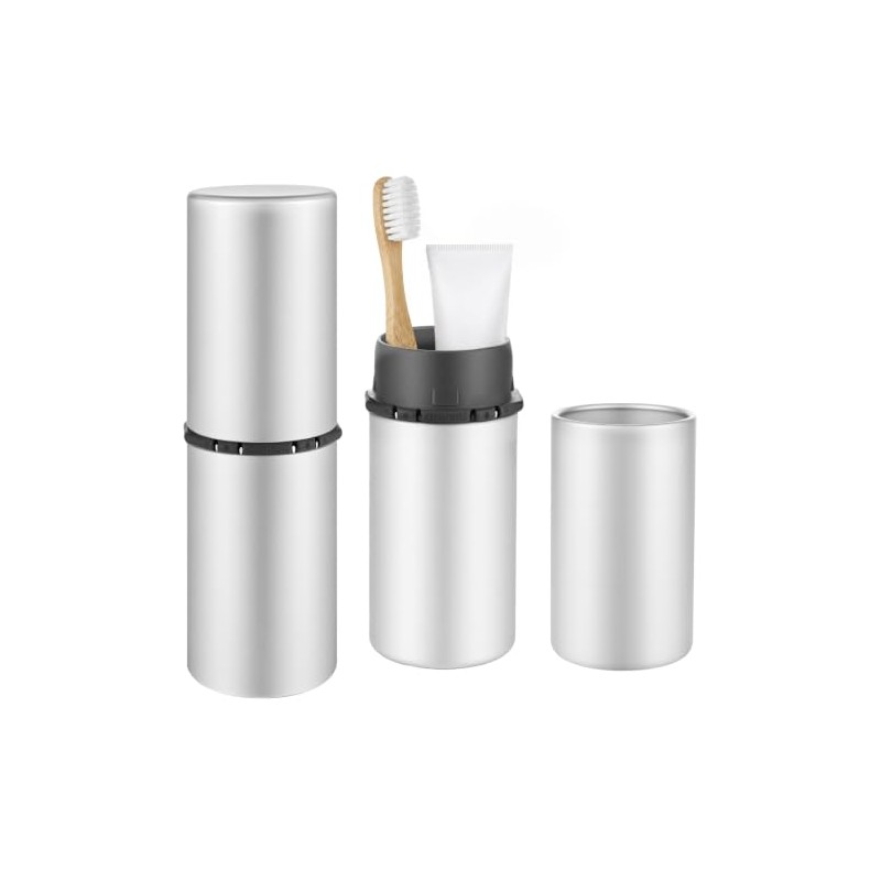 Soporte para cepillo de dientes de aluminio y taza de