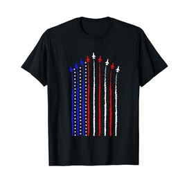 Patriot July 4th Fighter Jets Airplane USA Flag Kid Boy T-Shirt