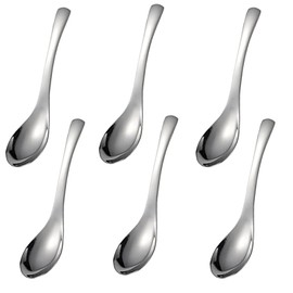 OYIWINMI Set of 6 Asian Soup Spoons, Chinese Soup Spoons Set for Ramen, Salads, Curry, Creamy Desserts and Hot Dishes