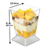 Clear Dessert Cups with Lids Reusable Trapezoidal Transparent Easy Clean