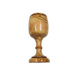Large Communion Wine Goblet - Chalice Olive Wood (6 Inches Large) by Bethlehem Gifts TM