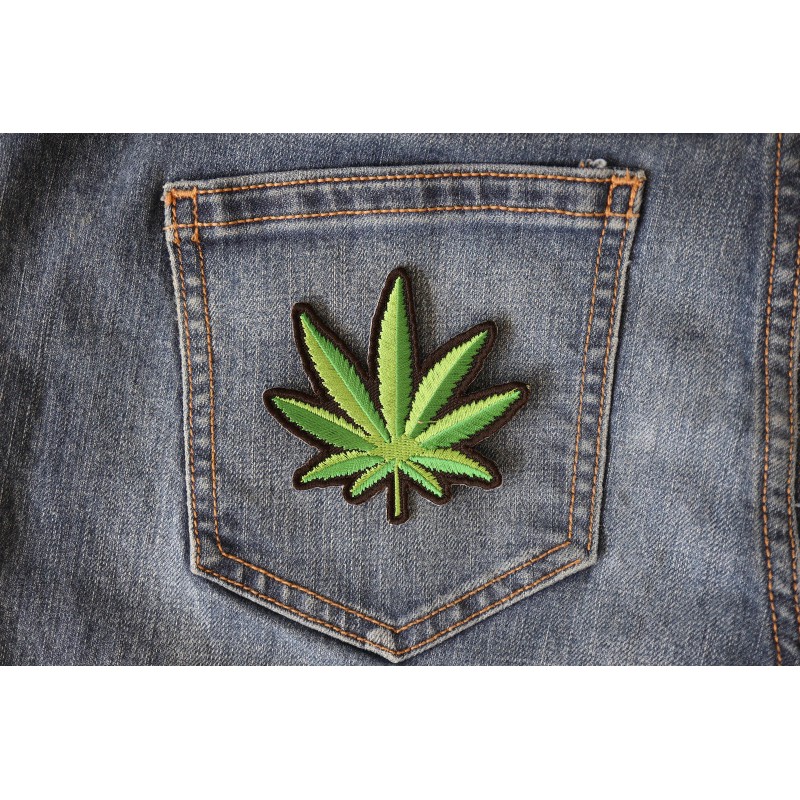 Ivamis Pot Leaf Novelty Iron on Patch - 3x3 inch
