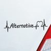 Hellweg Druckerei Car Sticker Alternative Pulse Heartbeat Fun Sticker Rear