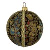 Neena Handmade Embroidered Bauble | 8cm Brown with Gold, Red,