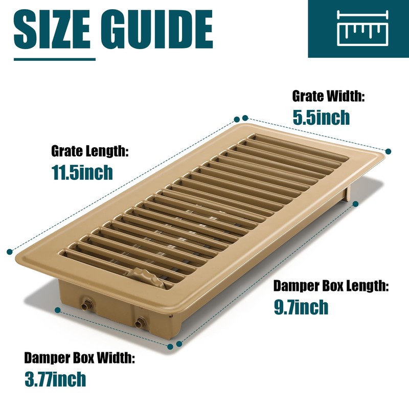 VOISEN Floor Register 4x10, 10 Pack Black Floor Register Vents,Heavy