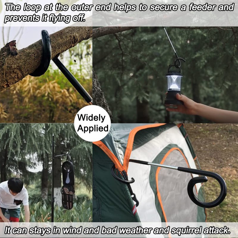 2 PCS Wrap Hooks Bird Feeder Pole Attachment Extra Feeder