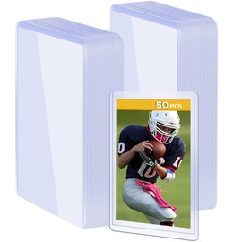 Hard Card Sleeves 3" x 4" Hard Sleeves for Standard Cards, Trading Card Sleeve Sports Cards Sleeves Game Cards Sleeve (50 Pack)