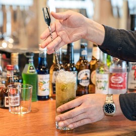 spiral bar spoon large right handed