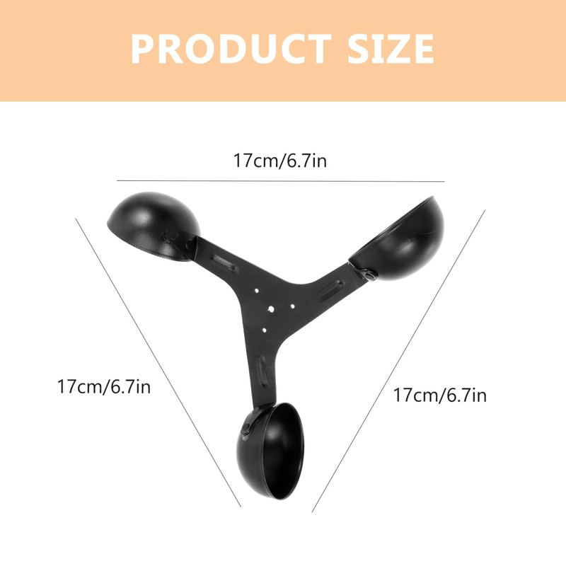 SUPVOX Aluminium Alloy Anemometer Wind Cups - Black, 6.69 Inch