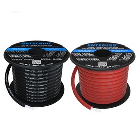 BNTECHGO 8 Gauge Silicone Wire Spool Red and Black Each 50ft Flexible 8 AWG Stranded Tinned Copper Wire