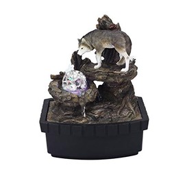 10.25-Inch Wolf Table Fountain