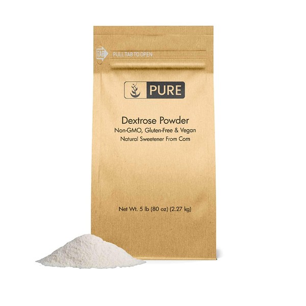Dextrose (5 lb.) by Pure, Sugar Replacement Sweetener For Shakes or Baking, Purest and Highest Quality, Easily Digestible