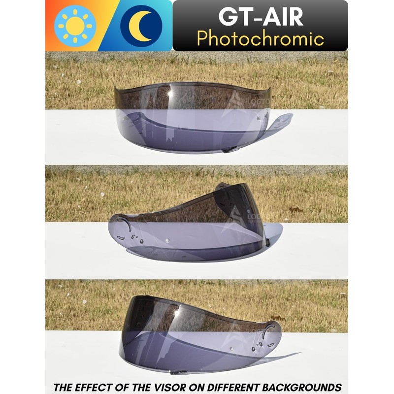 Logto Photochromic Visor Compatible With GT-Air 1/2 Replacement Transition Motorcycle