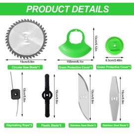 15 PCS Strimmer Blades, Lawn Mower Blades,Garden Cordless Grass Strimmers Spare Blade for Garden Strimmers Accessories for Cutting Grass Weeds for Outdoor Tough Weeds Undergrowth Grass Cutting