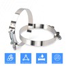 2PCS 4.5" T-Bolt Stainless Steel Hose Clamp with 121-129mm Working