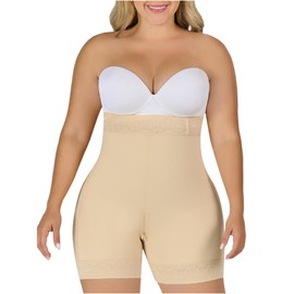 M&D 0327 High Waist Body Shaper Butt Lifter Slimmer Shorts | Fajas Levanta Cola Beige