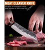 Naitesen 3PCS Hand Forged Butcher Knife Set, Very Sharp Meat