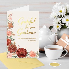 DISJOURNEY Pastor Appreciation Cards - Pastor Appreciation Gifts for Minister Church Rustic Uncaged Religious Thank You Cards with Envelope