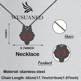 WUSUANED Scary Wolf Necklace Game Inspired Necklace Dragon Game Character Jewelry Dread Wolf Gift Game Lover Gift For Fans
